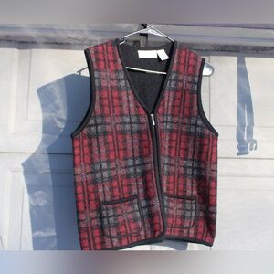 Studio Works Medium Plaid Wool Vest